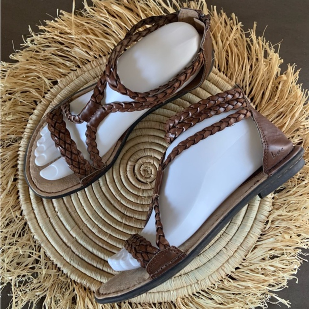 B.O.C. Women’s Macedonia Brown Leather Gladiator‎ Sandals Size 8